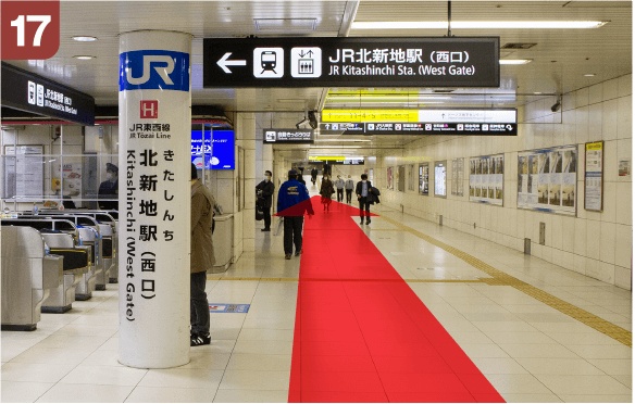 阪急大阪梅田駅3階改札からの道順a-17