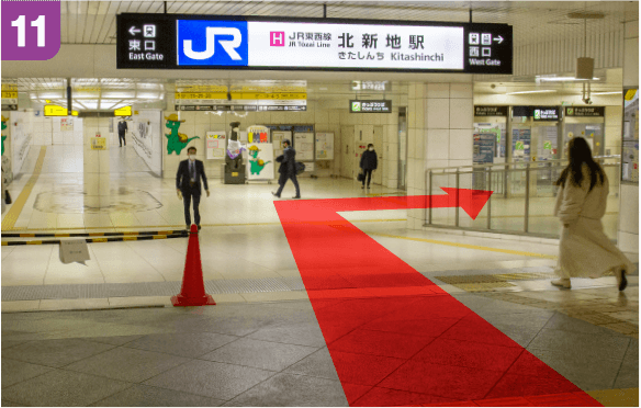 谷町線東梅田駅中央口からの道順c-11